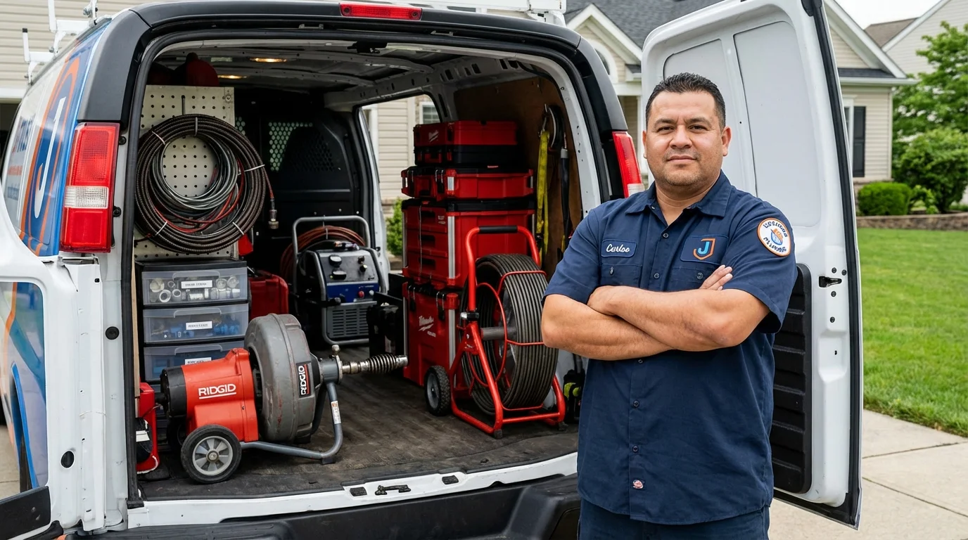 Professional drain cleaning equipment and Johns Plumbing LLC plumber in Green Valley