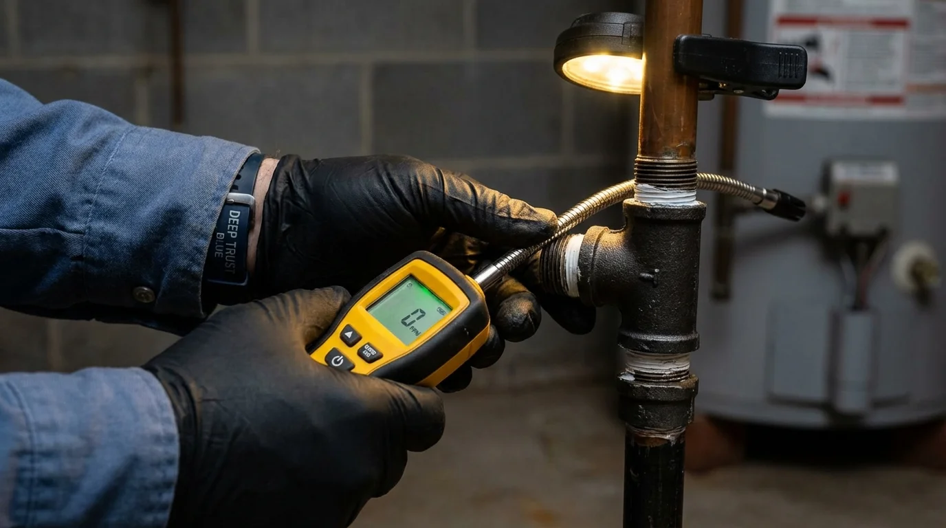 Gas leak detection with electronic sniffer by Johns Plumbing LLC in Green Valley