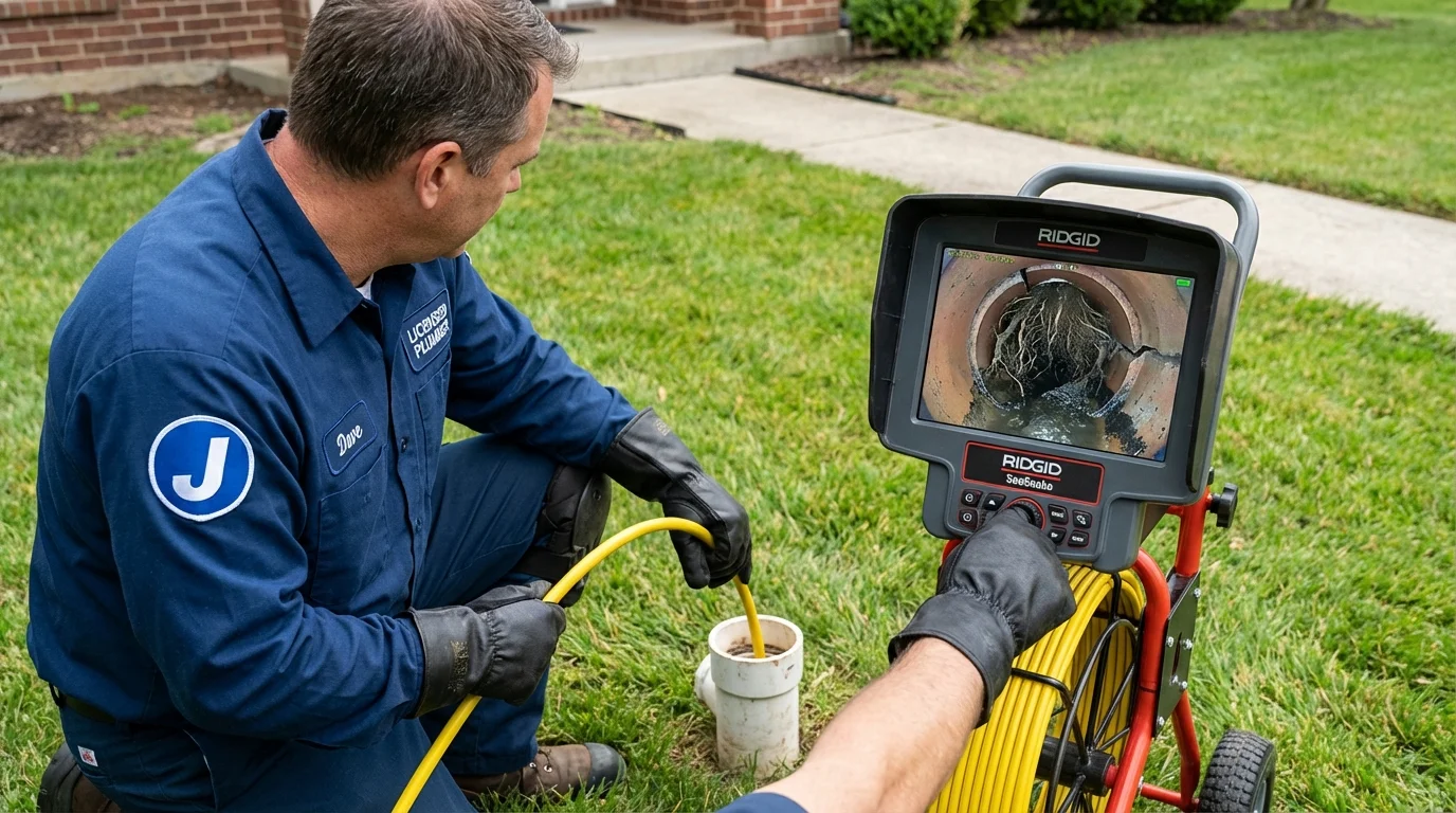 Sewer camera inspection being performed by Johns Plumbing LLC in Green Valley