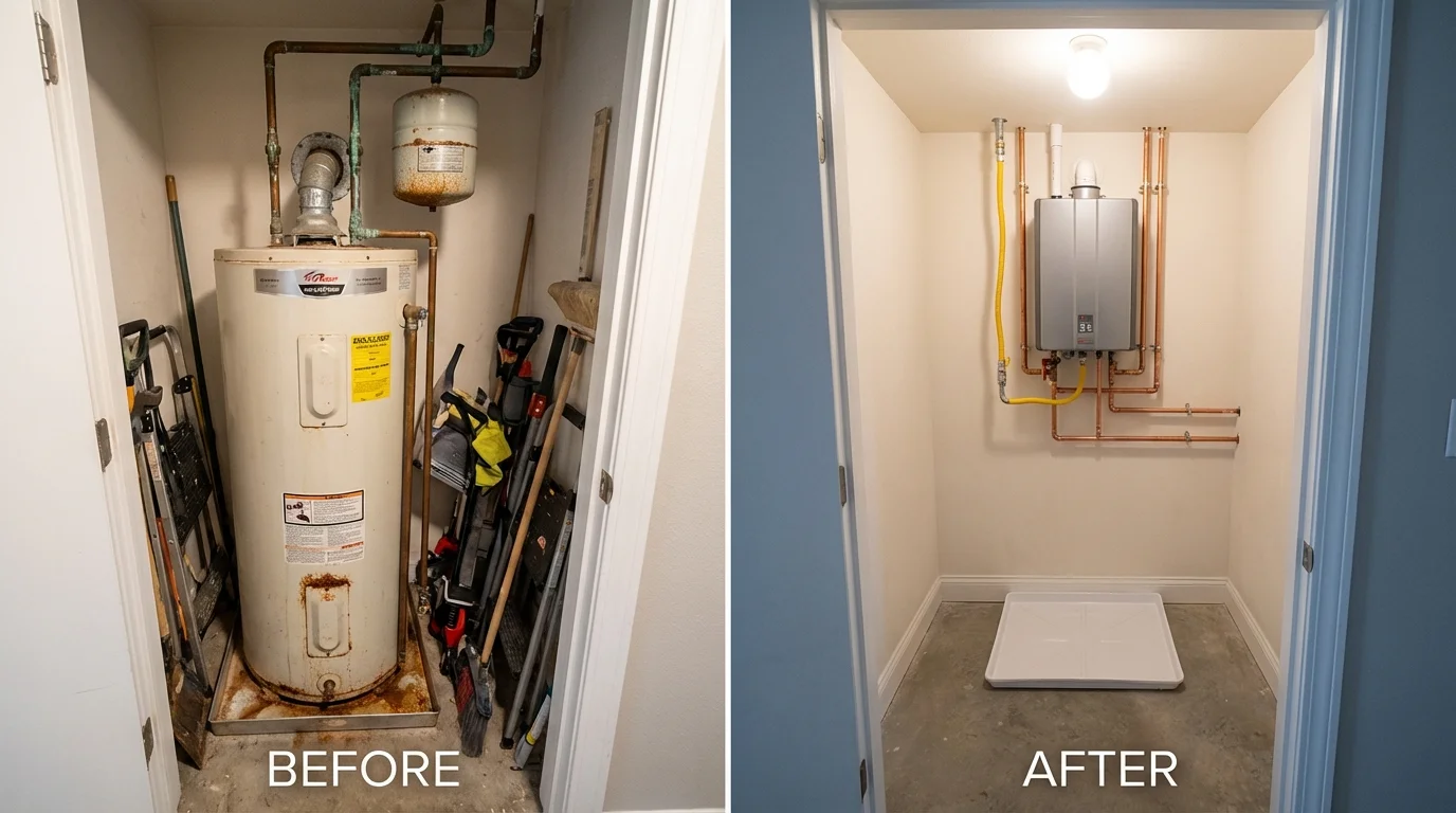 Tank water heater versus wall-mounted tankless unit comparison for Green Valley, AZ homeowners