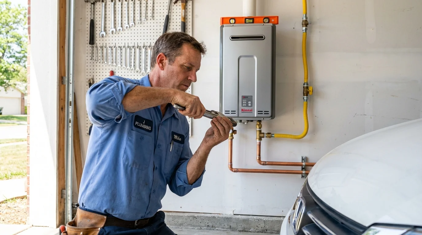 Tankless water heater installation by a Johns Plumbing LLC plumber in Green Valley